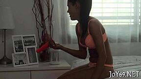 solo beauty fingering wet pussy with dildo 😍