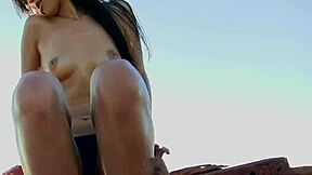 Perfect Hispanic Girl MASTURBATING HARD in the Desert