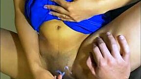 Exchange student stays with tutor, feels attraction, leads to cheating orgasm.