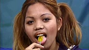 Asian teen makes man cum hard!