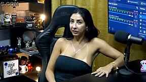 Renatinha Mello Kisses Ruan Hard, Grabs His Cock in Public Podcast