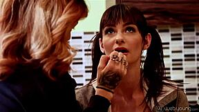 Chloe Skye and Taylor Whyte are having fun on WebYoung, licking and kissing