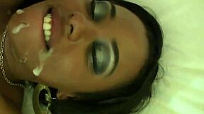 Ebony teen 18+ rides face hard with her big natural tits bouncing  