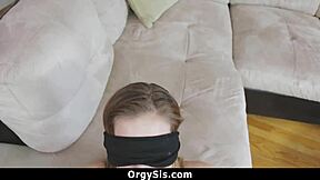 Pervert Stepbrother Starts Blindfolded Sex Games with Stepsis - Orgysis