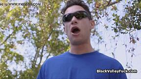 Nubian Princess Blows Big White Dick by Pool