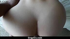 stepsister casually sucks his fat cock in pov orgy until he cums