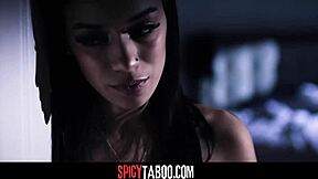 big tits teen stepdaughter sneaks into stepdad's bed for hardcore pussy fuck