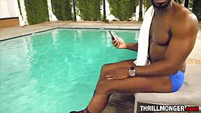 Oh she trippin, abby adams creams on that big black cock!