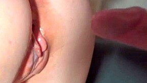 petite teen moans as cum drips between her lips continuously