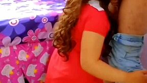 Latina enjoys hardcore anal with married neighbor in his bed, sucking every drop