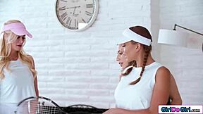 Petite lesbian besties dibs milf instructor.