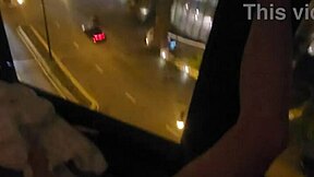 petite indian girlfriend masturbates outdoors in front of hotel window