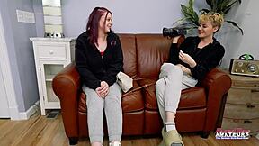 Hotties Blonde Sassy and Redhead Bella Suck a Cock and Get Banged