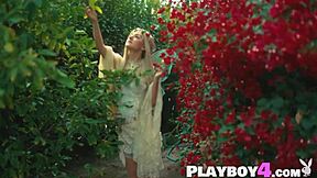 Petite blonde Eva Elfie poses in stunning sexy costume