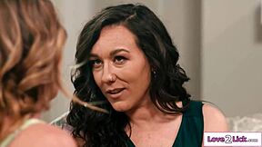 Small Tits Blonde Lesbian Enjoys Oral with Her Milf Neighbor