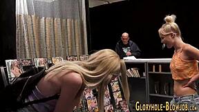 Teen Blondes At Gloryholes Suck And Jerk
