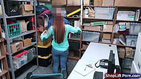 Busty Shoplifter Rammed By Store Officer