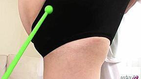 Cute Japanese teen 18+ in swimsuit seduces for double creampie MMF threesome