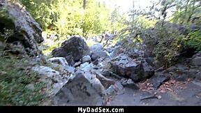 Horny Hiking With Caring Stepdad In Outdoor Sex