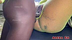 young ebony pounded hard with creampie