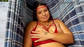 Colombian babe feels intense pleasure taking big cock in bathroom