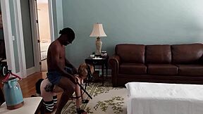 Pny1 spinner Karlee Paige rides black man doggystyle creampie