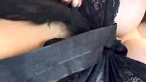 Thick latina dances in see-through lingerie at home