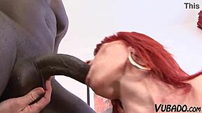 Redhead milf takes 9-inch black cock deep
