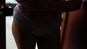 caught my sister-in-law changing, slammed her standing till i came