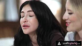 Teen couple Jane Wilde & Melody Marks turn cheating into threesome with Jazmin Luv! 😈