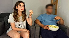 stepfather fucks teen during movie