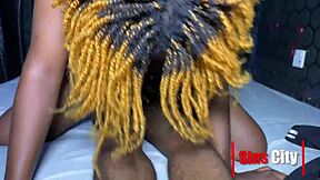 onion booty nigerian girl takes monster cock deep in her ass, creampie and all