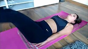 teen does sexy workout in leggings
