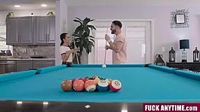 Stepbro and stepsis bet on pool game with naughty stakes
