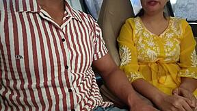 She Flashed Boobs in Car for Risky Public Fun