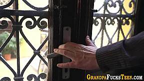 teen spends time with grandpa at home