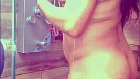 Hot latina flashes and orgasms in shower!