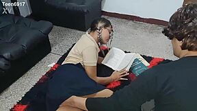 i can’t believe my 19-year-old latina friend came to study but got drilled hard instead!