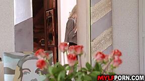 seductive cougar maxim law welcomes young neighbor kyle mason with hardcore blowjob