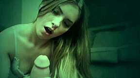 Watch this amateur teen tug cum in pov, contrasting her innocence with the action