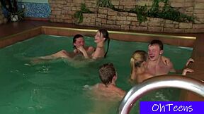 Pool party fun with Marushek, Gavrushek, Volo, Lileika, and Zdenka. Free homemade college vid!