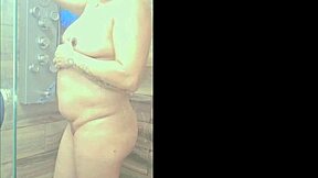 Hot latina flashes and orgasms in shower!