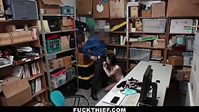 Teen 18+ Arrested for Shoplifting Gets Doggystyle Fuck in Garage