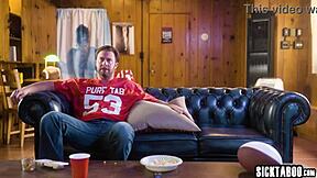 stepdad's team lost, but teen 18+ charly summer cheers him up! 😏