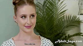 Laney grey measures then licks pristine edge and bianca bangs in lesbian group