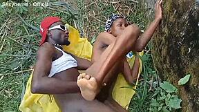 ebony petite teen's ass is explored by areaboy in intense doggystyle encounter