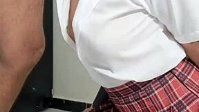 Virgin colombian latina milf in real amateur casting, sucking friend's husband's cock in pov interview.