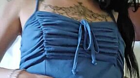 Petite Emy Angel intensely gropes herself in adoration.