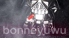 Petite teen in leia cosplay masturbates with dildo