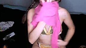 Petite teen in leia cosplay masturbates with dildo